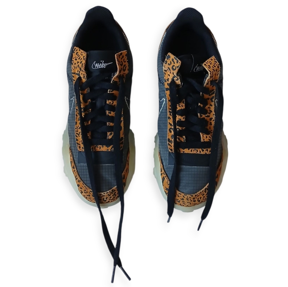 NIKE WAFFLE RACER 2X WOMEN'S BLACK SAIL-CHUTNEY LEOPARD ATHETIC  SHOES. SIZE 8.5